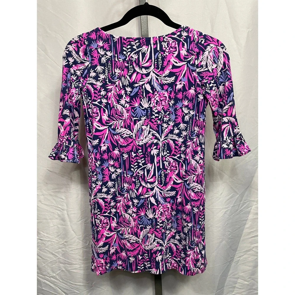 Lilly Pulitzer Purple Pink Magenta Pattern 3/4‎ length sleeve Girls Dress